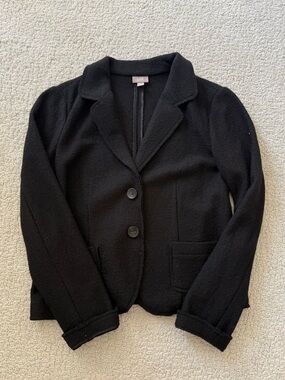 J.Jill Women Wool Blend Blazer Black Size XS Office Career Workwear